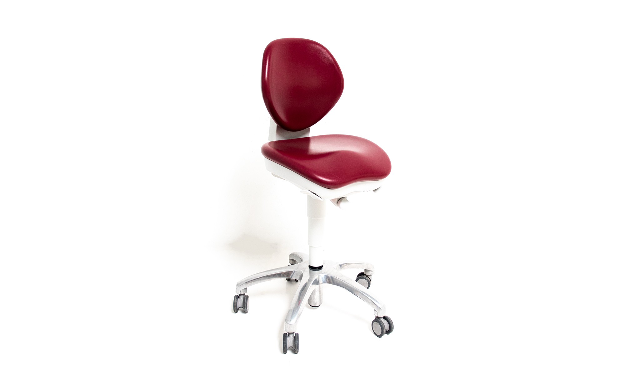 KaVo 5007 Rollhocker - weinrot - chrom - gebraucht