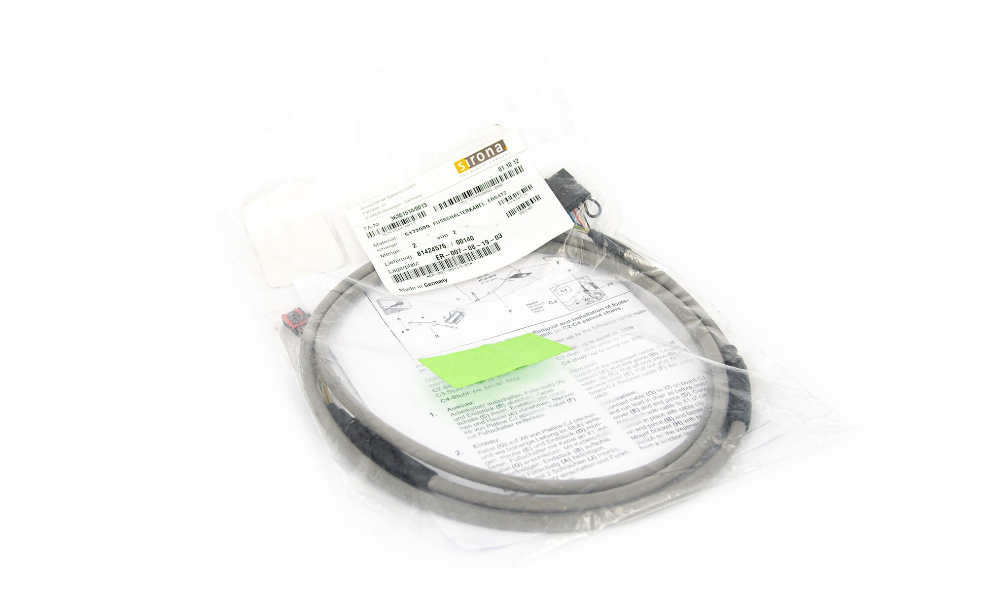 SIEMENS Sirona C-Serie Fußanlasser Anschlußkabel - 51 72 999