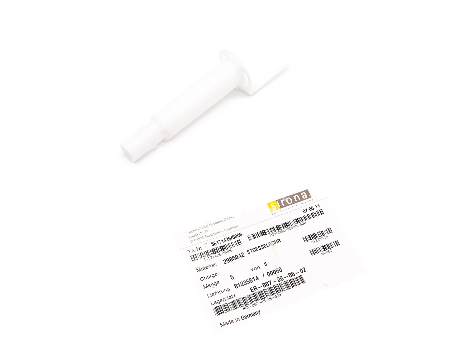 SIEMENS Sirona Stösselrohr - neu - 29 85 042